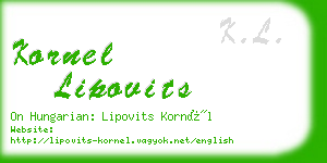 kornel lipovits business card